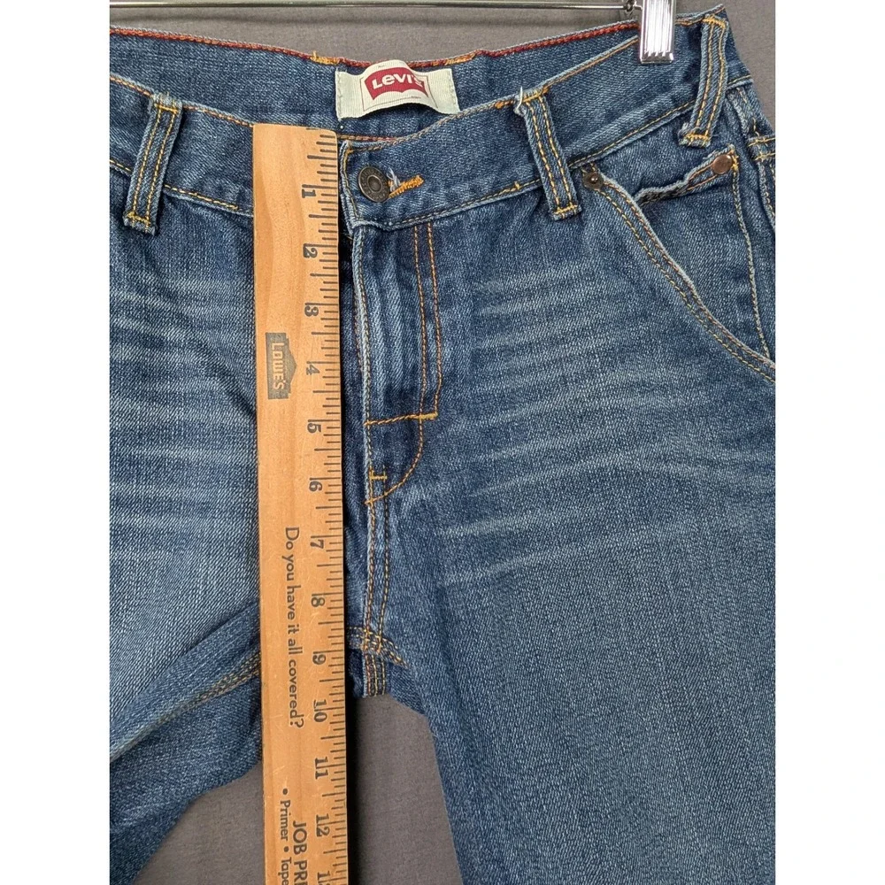 Levis Boys Blue Denim Carpenter Shorts Size 10 Husky W30 Utility Workwear